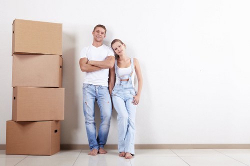 Removal van and moving team supporting a home move in North Finchley