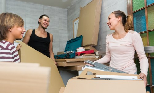 Removal team managing items during a move
