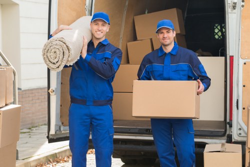 House removalists unloading items at a North Finchley home