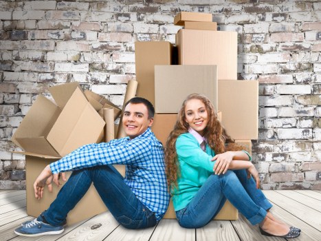 Packed boxes ready for a house move in Northfinchley