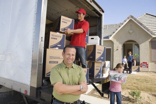 Furniture and box loading into a moving truck