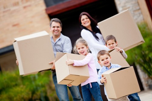 Prepared moving boxes and furniture for a North Finchley house removal