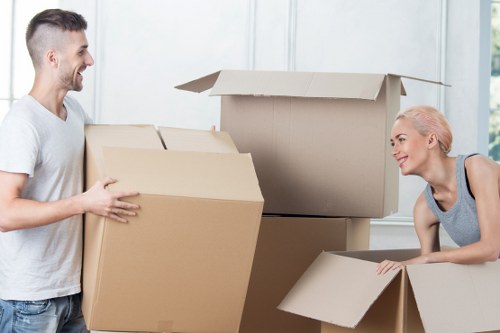 Local moving vehicle helping with a flat move in North Finchley