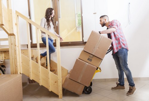 A professional removals team managing a North Finchley relocation in progress