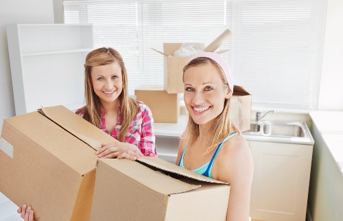 Packed boxes and moving supplies ready for a North Finchley move